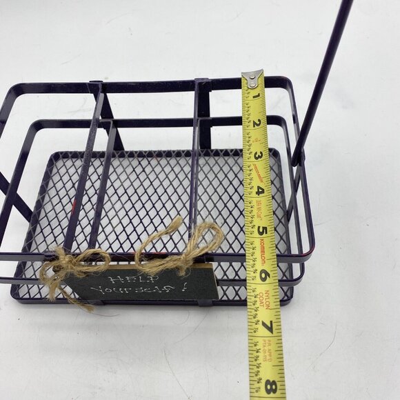 Metal Basket Utensil Condiments Holder Caddy 3 Compartment Purple Picnic Crafts‎ - Picture 8 of 9
